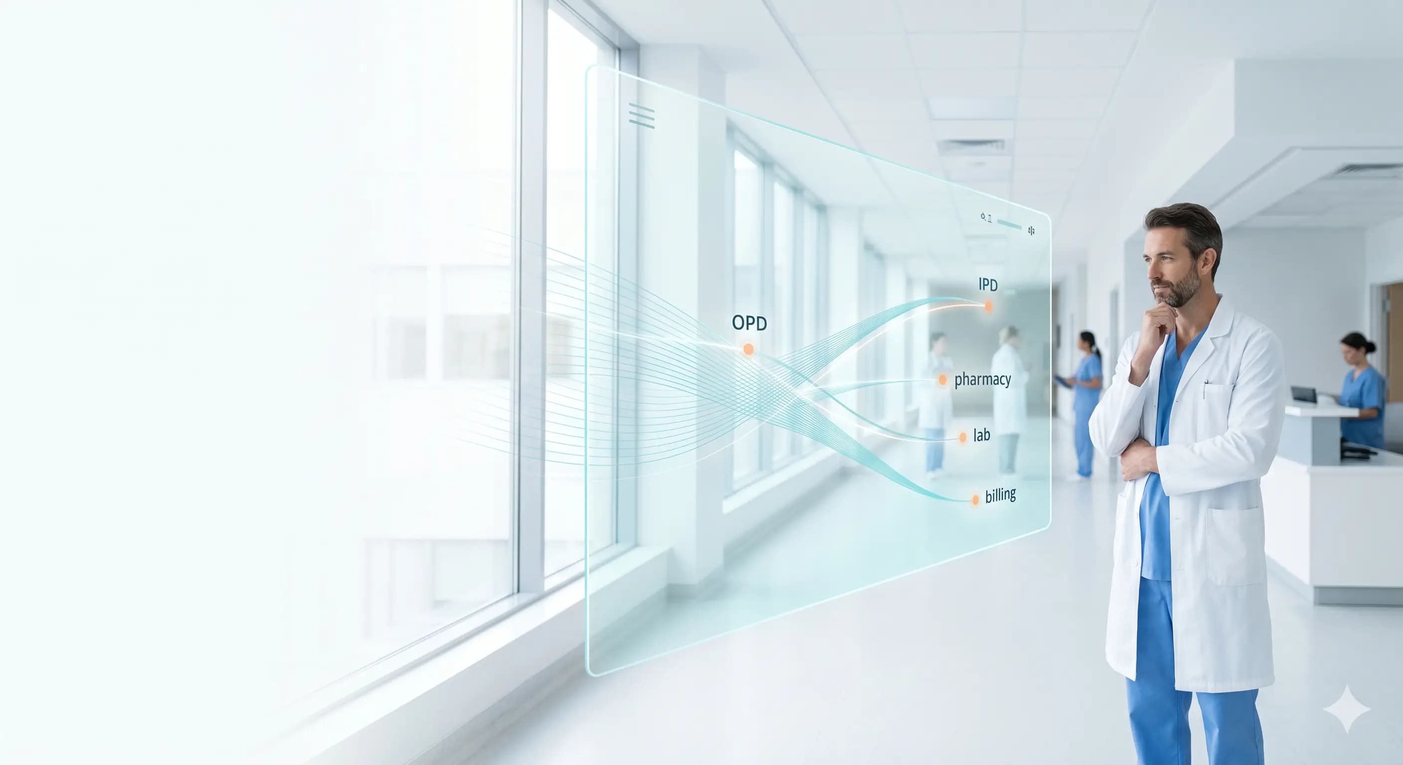 Doctor using hospital management system